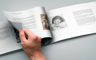 Libro de vida impreso abierto en formato A4 horizontal
